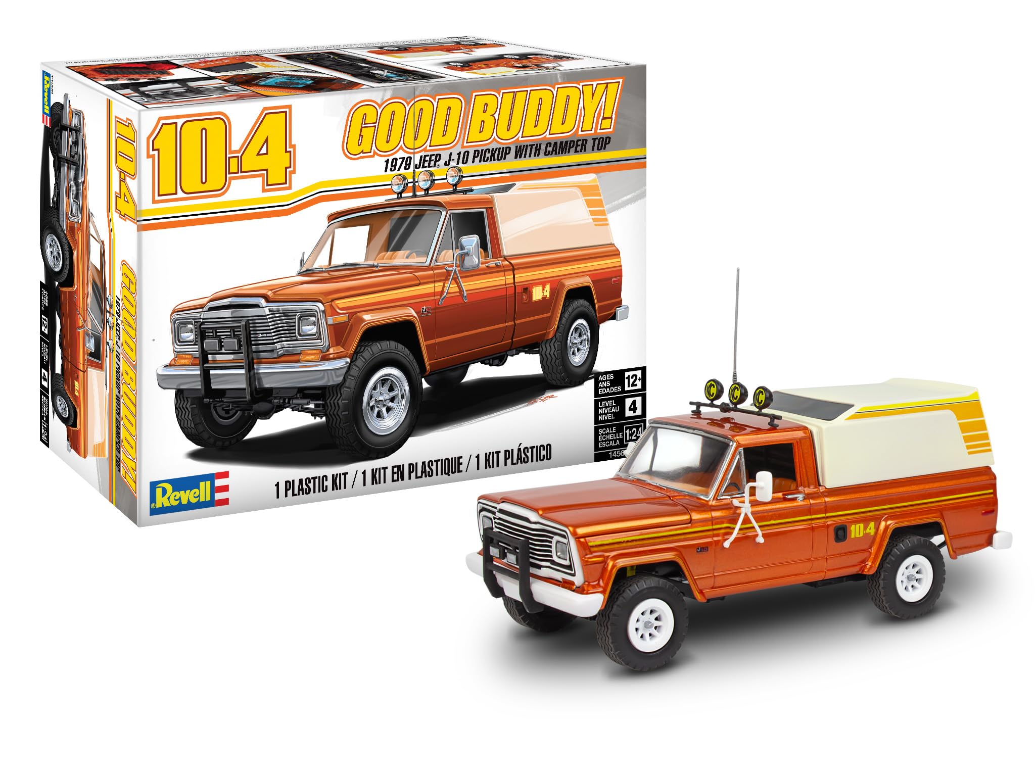 Revell 14568 1:25th scale 10.4 Good Buddy! 1979 Jeep J-10 Pickup with Camper Top