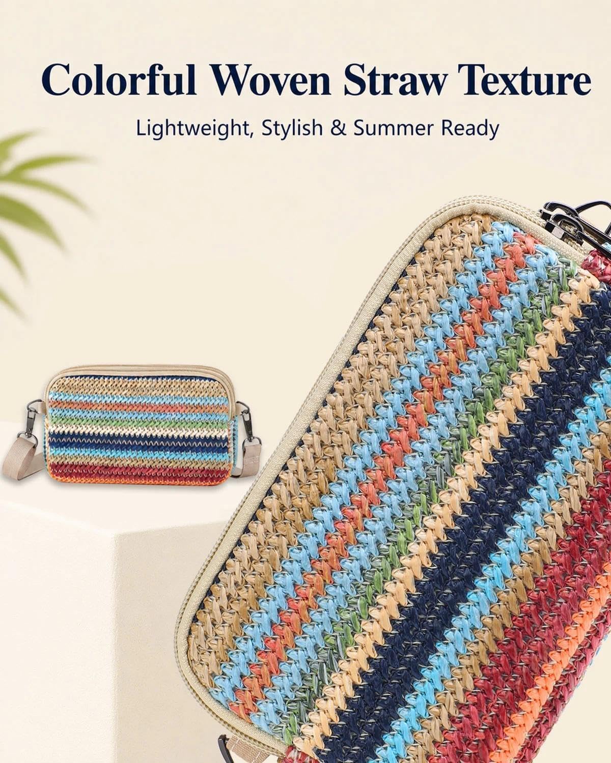 Small Wristlet Wallet for Women, 3-Zip Crossbody Phone Purse