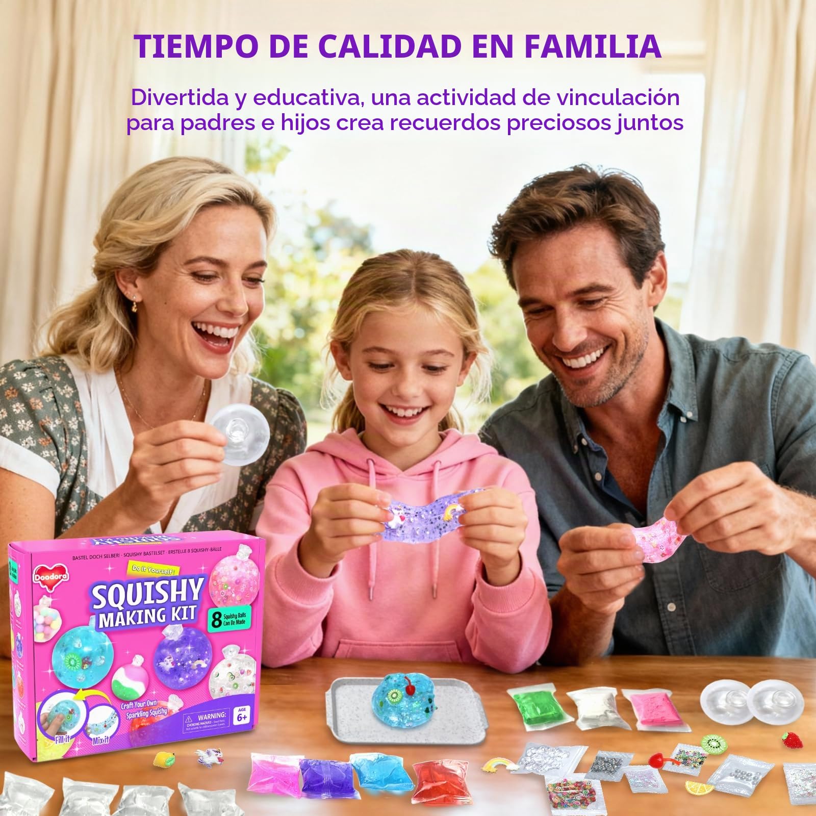 Squishy Maker Kit para Niños y Adultos – Hacer Squishies Brillo con Accesorios – Kit de Manualidades para Fabricar Squishy Blando – Juguetes Sensoriales Antiestrés – Regalo Cumpleaños 6+
