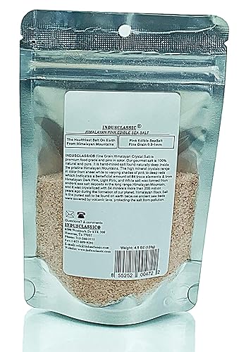 Indus Rock Crystal Gourmet Alimentos comestibles Pink Classic100 puro y natural del Himalaya Sal de cocina 125gramos Indus Rock Crystal Gourmet Alimentos comestibles Pink Classic100 puro y natural del Himalaya Sal de cocina 125gramos