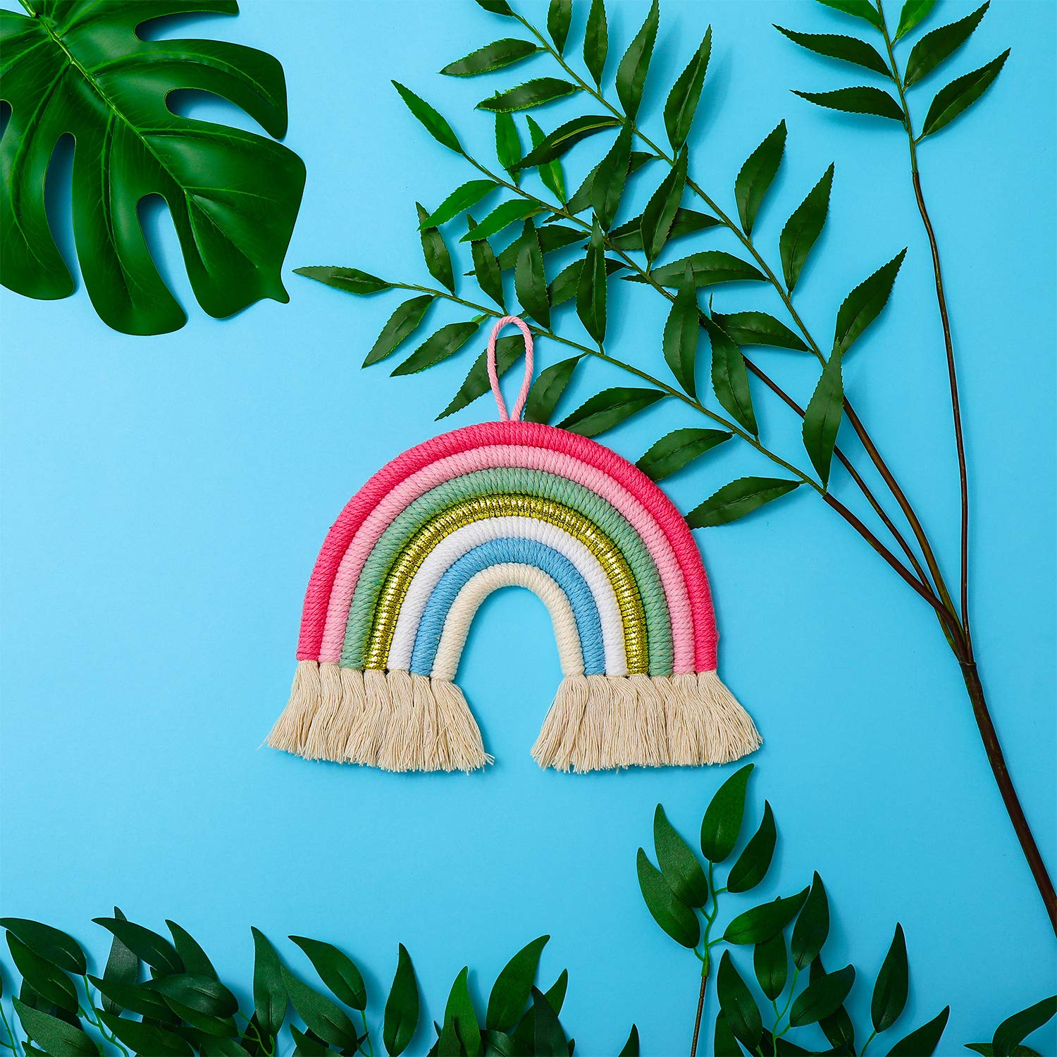 4-teiliges Boho Filzbanner Set – Regenbogen Girlanden Mit Pompons & Quasten, Für Klassenzimmer, Kinderzimmer & Partydeko