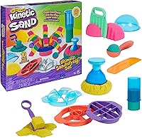 Kinetic Sand Ultimate Sandisfying Set: 2lbs Pink, Yellow & Teal Play Sand, 10 Tools & Molds, Sensory Toys for Kids 7+