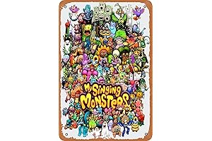 Singing Monsters Poster, Where The Monster Performs!, 8” X 12” Blue Decor Metal Wall Art