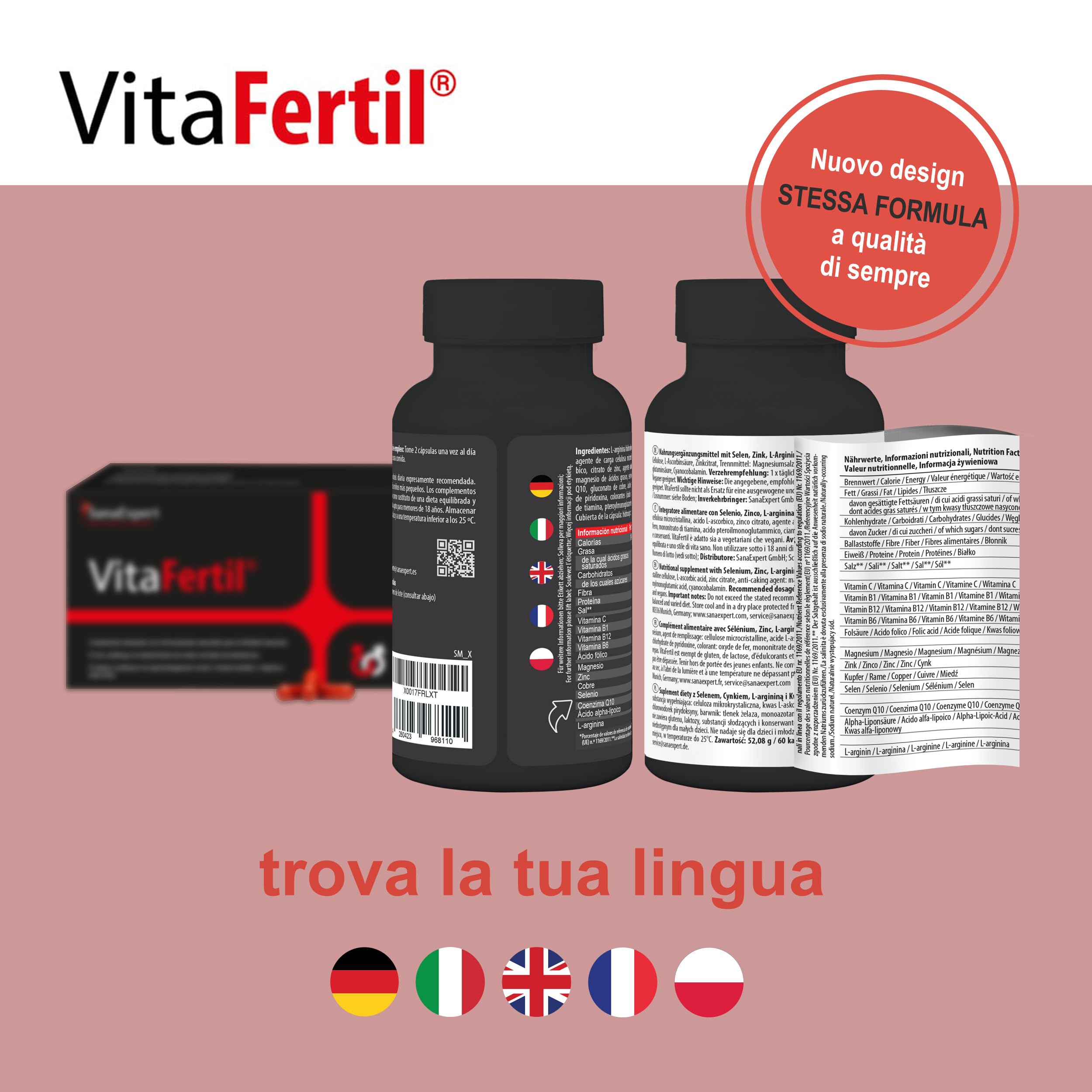 SanaExpert Natalis Pre Donna + VitaFertil Uomo – Bundle Fertilità di Coppia Integratori per Lei e Lui con Quatrefolic®, Vitamine e Minerali – Supporto Preconcezione – Made in Germany