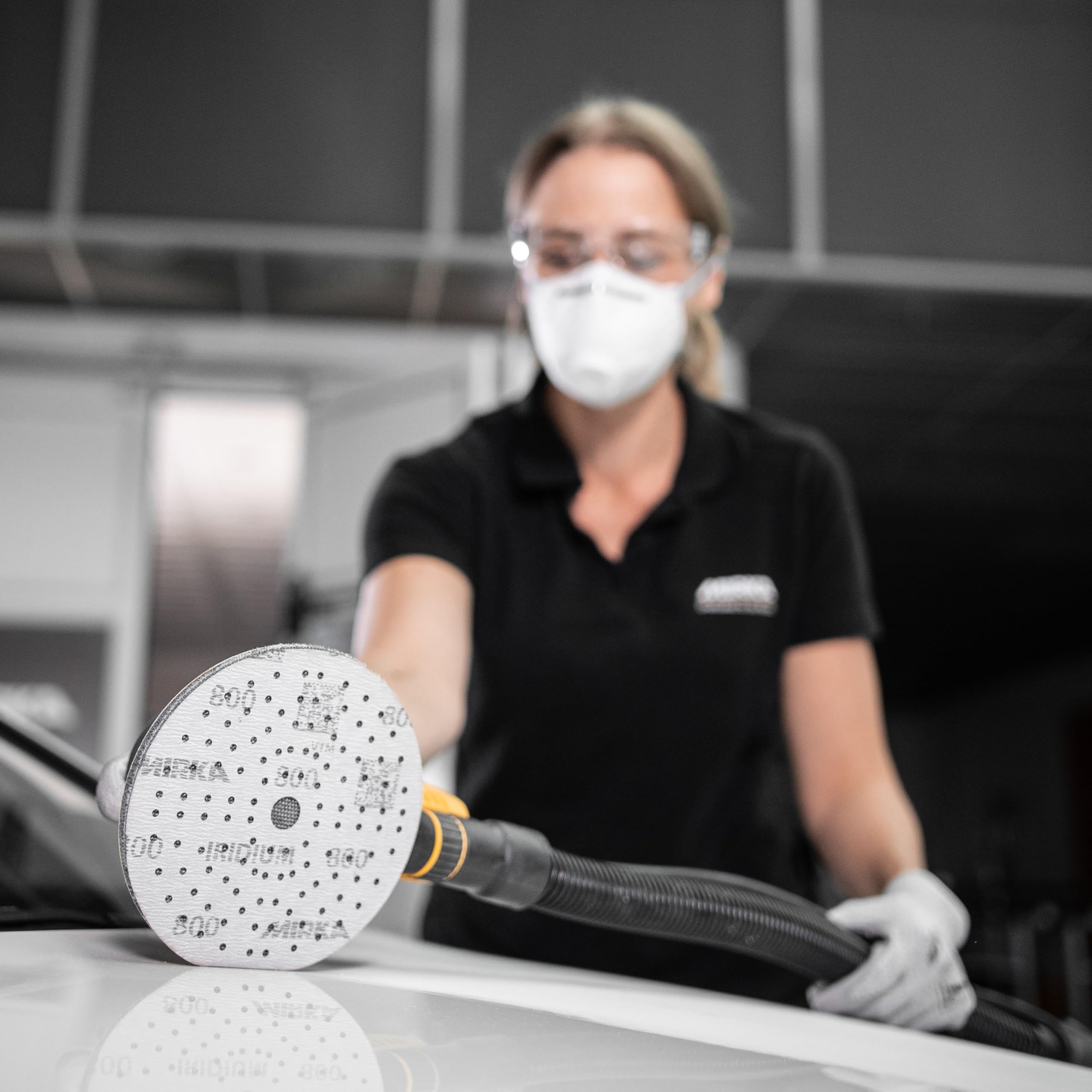 Mirka Schleifpapier Iridium Ø 150 mm Klett 121-Loch Korn 180 100 Stk | Premium-Schleifpapier Korn 180 für Lack Spachtel Grundierung Holz Stahl Kunststoff vielseitig einsetzbar