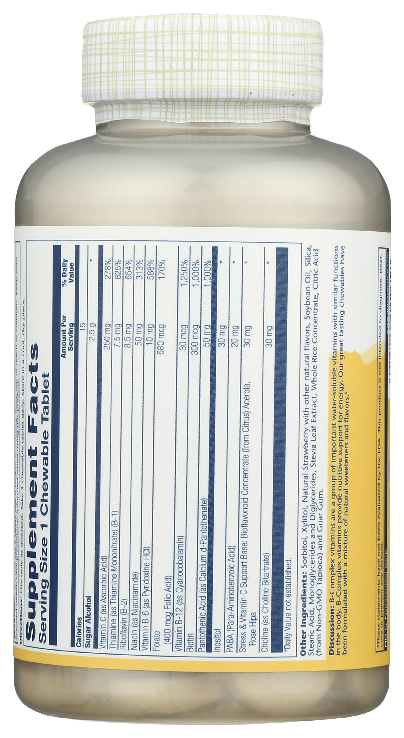 SOLARAY Vitamin B-Complex Chewables, Strawberry, Healthy Energy, Red Blood Cell, Stress & Metabolism Support, 50 Tablets — Amazon image 4