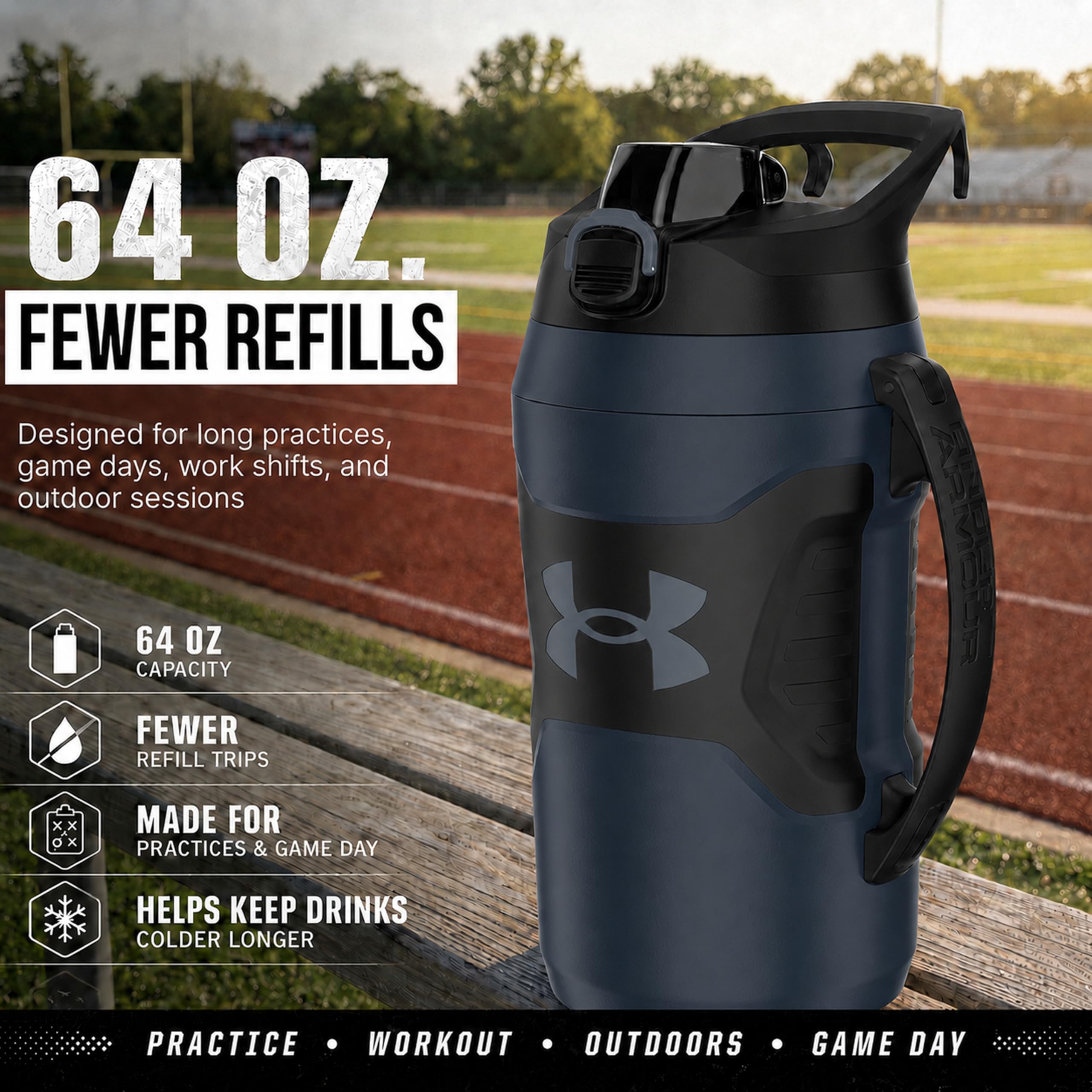 UA 715 ml Playmaker Jug Academy/Czarny OSFA