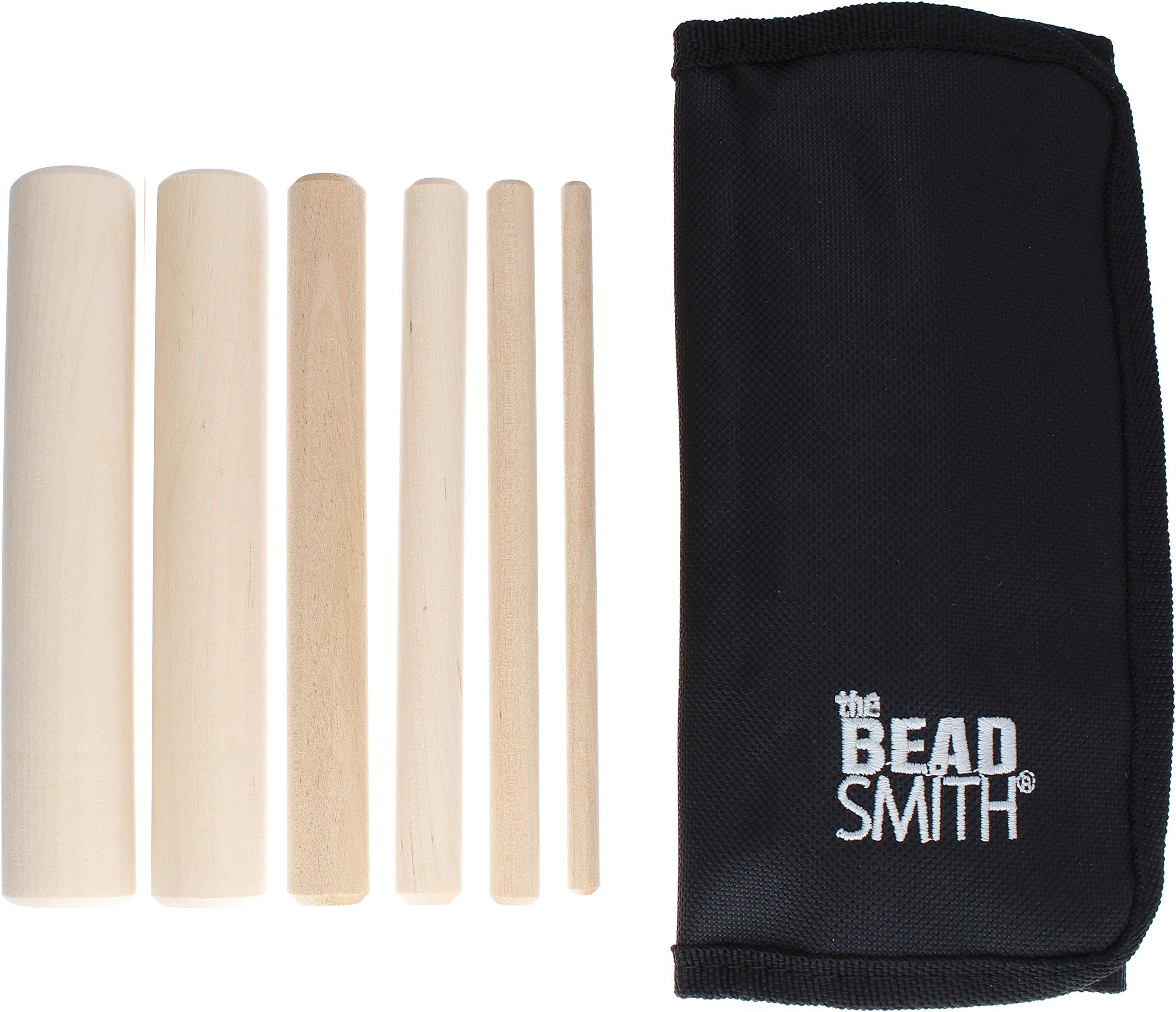 Wooden Mandrel Set, 6 Piece Dowel Kit, with Labeled Storage Case, Sizes .25"-1" (6.4-25.4mm), Rods for Wire Forming