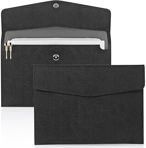 Classycoo - Carpeta de archivos de documentos, impermeable, delgada, de piel sintética, tamaño A4, organizador de archivos, estuche de