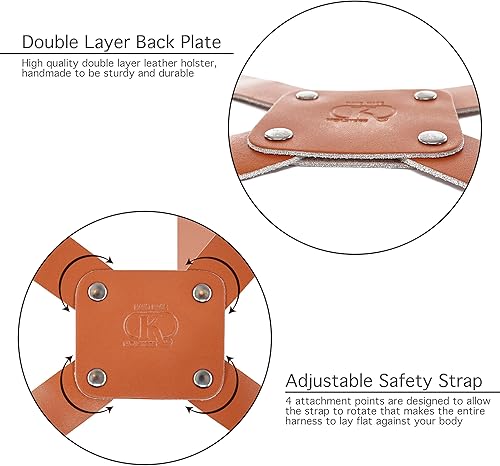 Miniatura 4 de Alis305 2 Ranuras Pancake OWB Funda de piel para el pulgar de la mano derecha se adapta a 357 Magnum