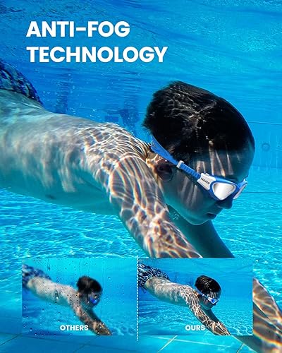 Miniatura 5 de YAKAON Gafas de natación para niños, cómodas gafas de natación polarizadasno polarizadas para edades de 6 a 14 años