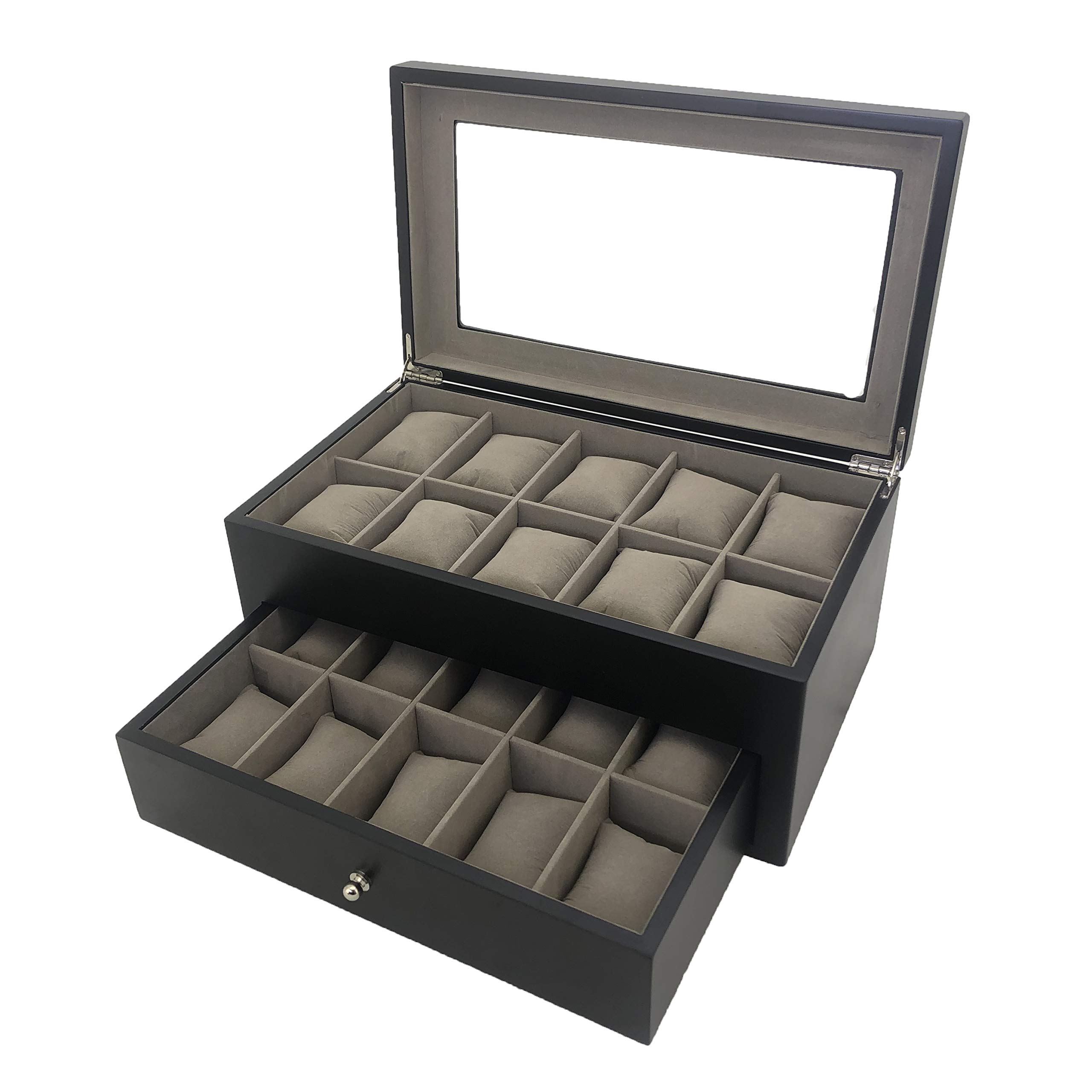 Buy Tech Swiss Watch Box for 20 Watches XL Extra Large Compartments