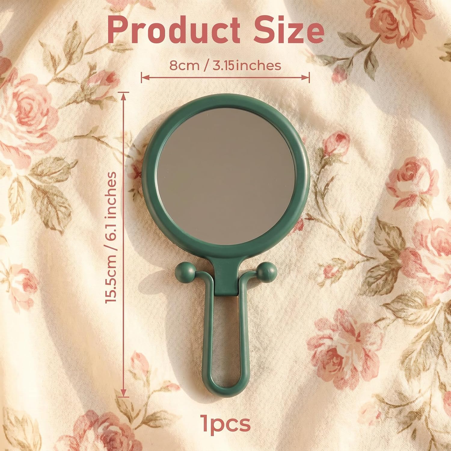 Magnifying Handheld Mirror Double Sided 1X/2X Travel Hand Held Mirror