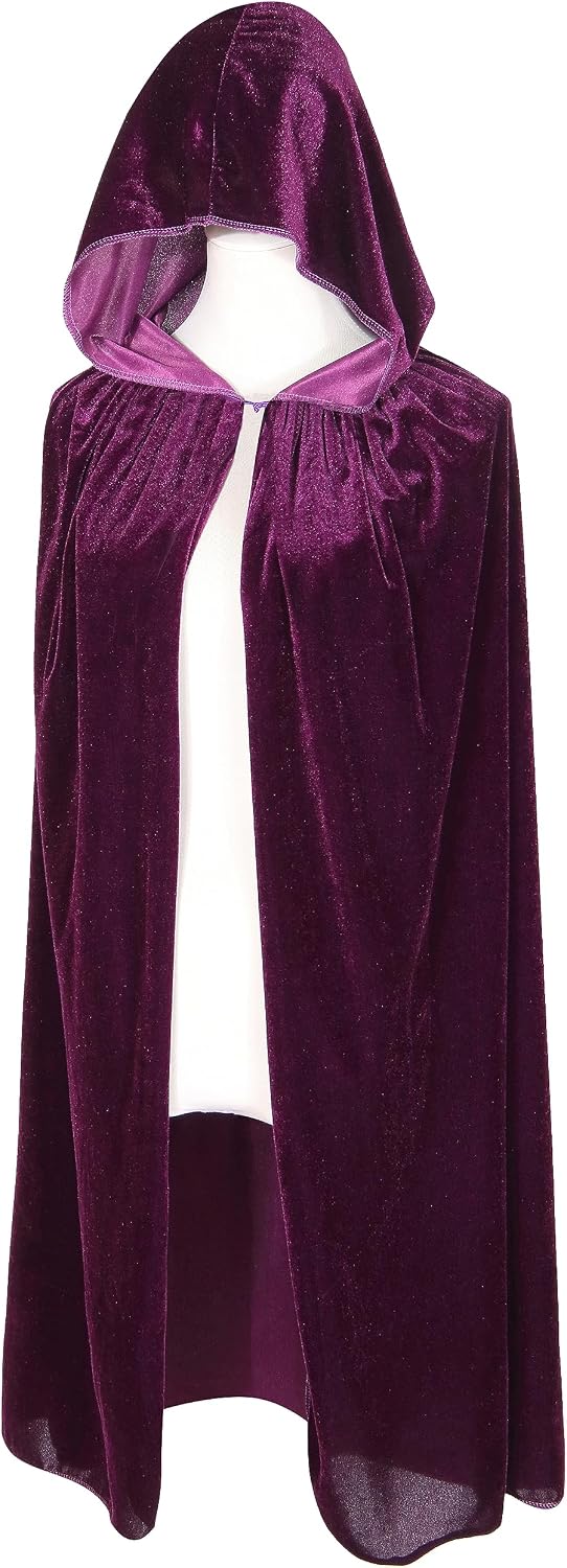 BIGXIAN Kids Hooded Velvet Cloak Halloween Christmas Cosplay Fancy Cape