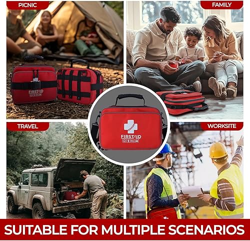 Miniatura 6 de Kit de primeros auxilios grande de 505 piezas, kit médico integral para el hogar, automóvil, viajes, camping, negocios, escuela y exteriores