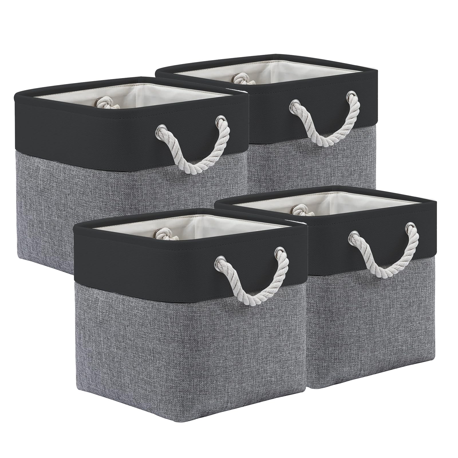 Hsioluted B 4 Pieces Space Saving Foldable Storage Cubes Clothes And Edding Organizers With Rope Handle Household Organization Tool Decorative Storage Askets