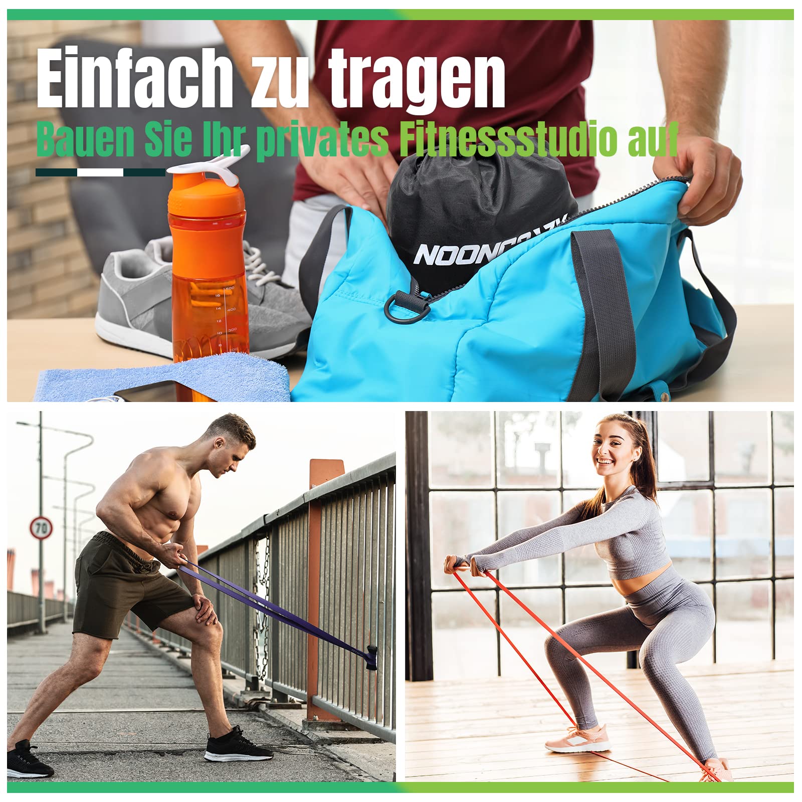 Resistance Bands, Verschiedene Ebenen Widerstandsbänder mit Türanker und Handgriffen, Fitnessbänder für Kraftraining, Training, Yoga für Männer und Frauen