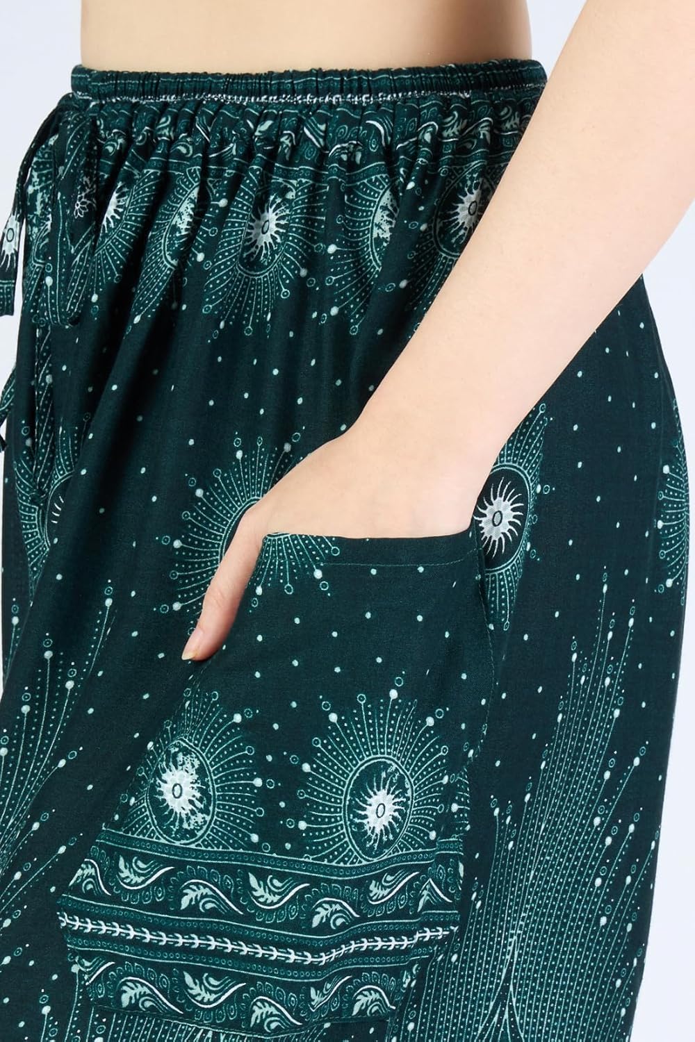 Lannaclothesdesign Harem Pants Women – Boho Elephant Pants High-Waisted Hippie Clothes with Pockets for Yoga - Image 5