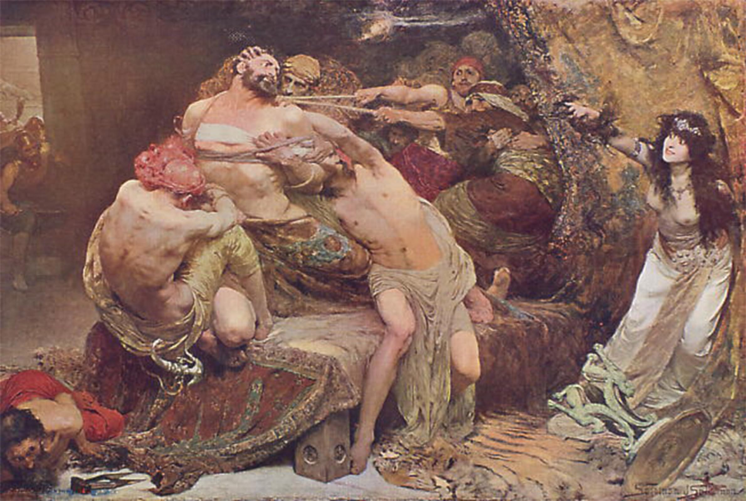 ARTXLXXBN Famous Painting Canvas Artwork Graffiti Print Samson and Delilah by Solomon Portrait Canvas Image for Home Decor 60x90cm
