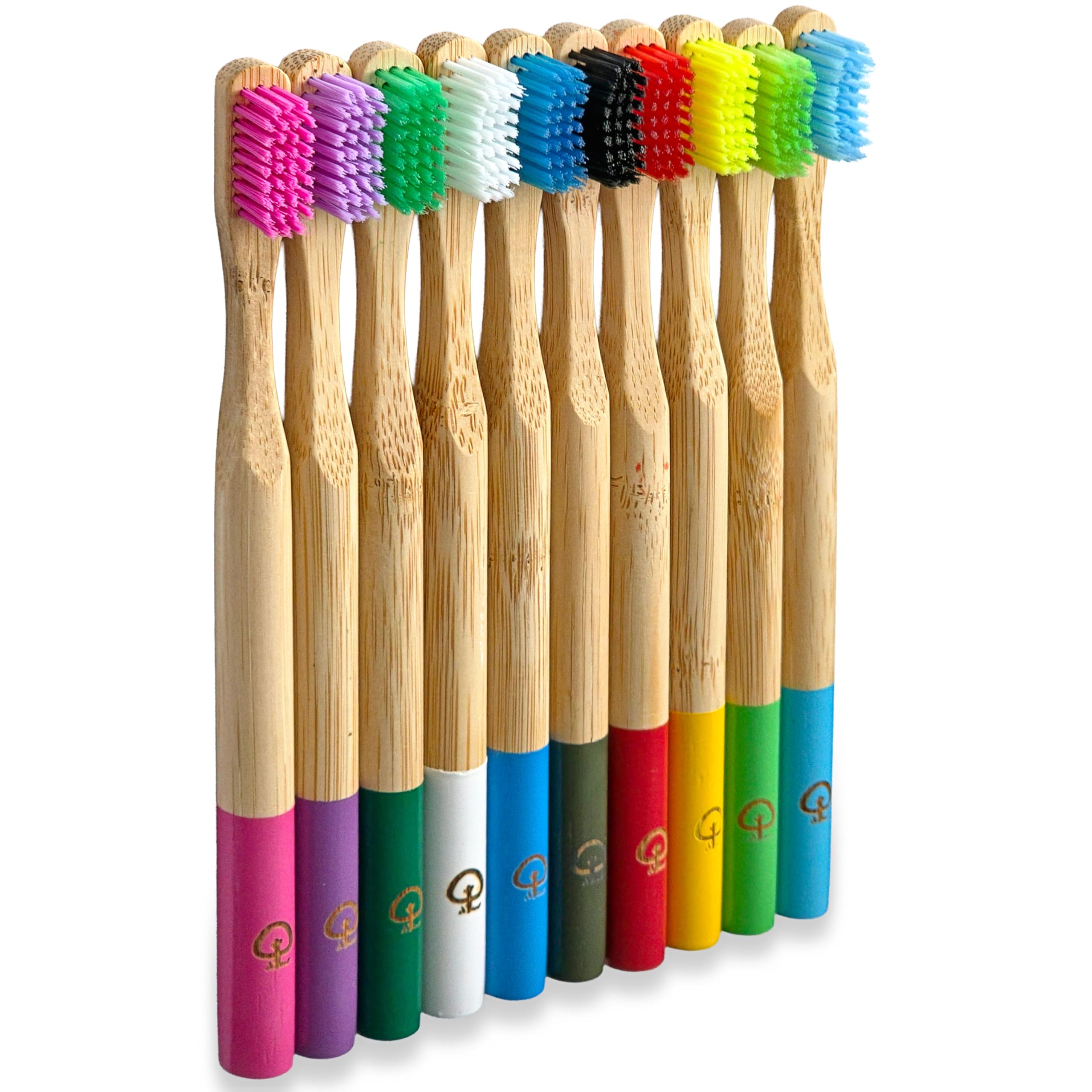Bamboo Toothbrushes | 5 Pack | BPA Free Medium Bristles | 5 Free Interdental Brushes | Eco-Friendly & Biodegradable | Plastic Free Wooden Handle | Recyclable Eco Toothbrush Kids & Adults