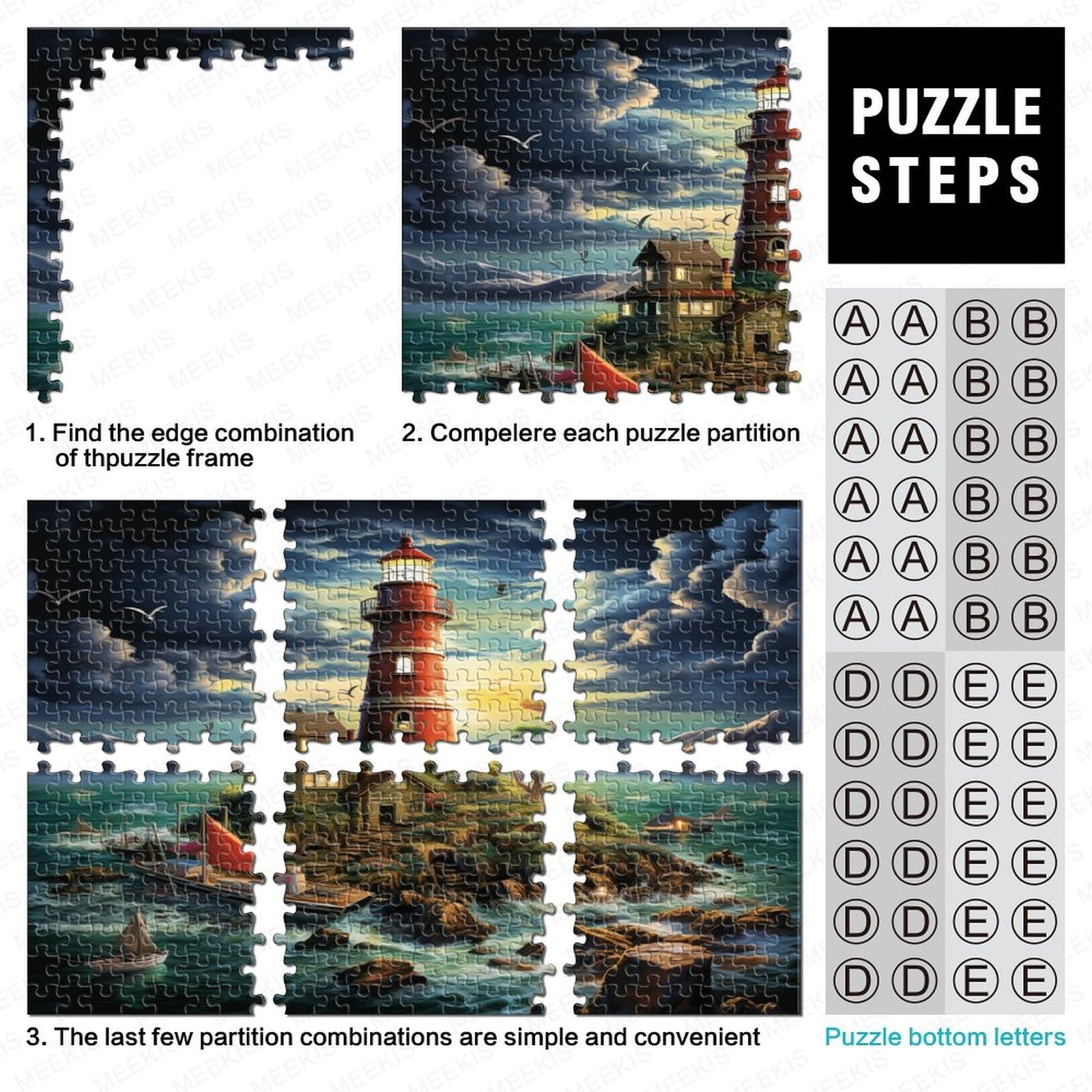Klasyczne puzzle Lighthouse 1000 sztuk dla dorosłych, puzzle dla dzieci, puzzle intelektualna zabawka dekompresyjna edukacyjna zabawa rodzinna 1000 sztuk (75 x 50 cm)