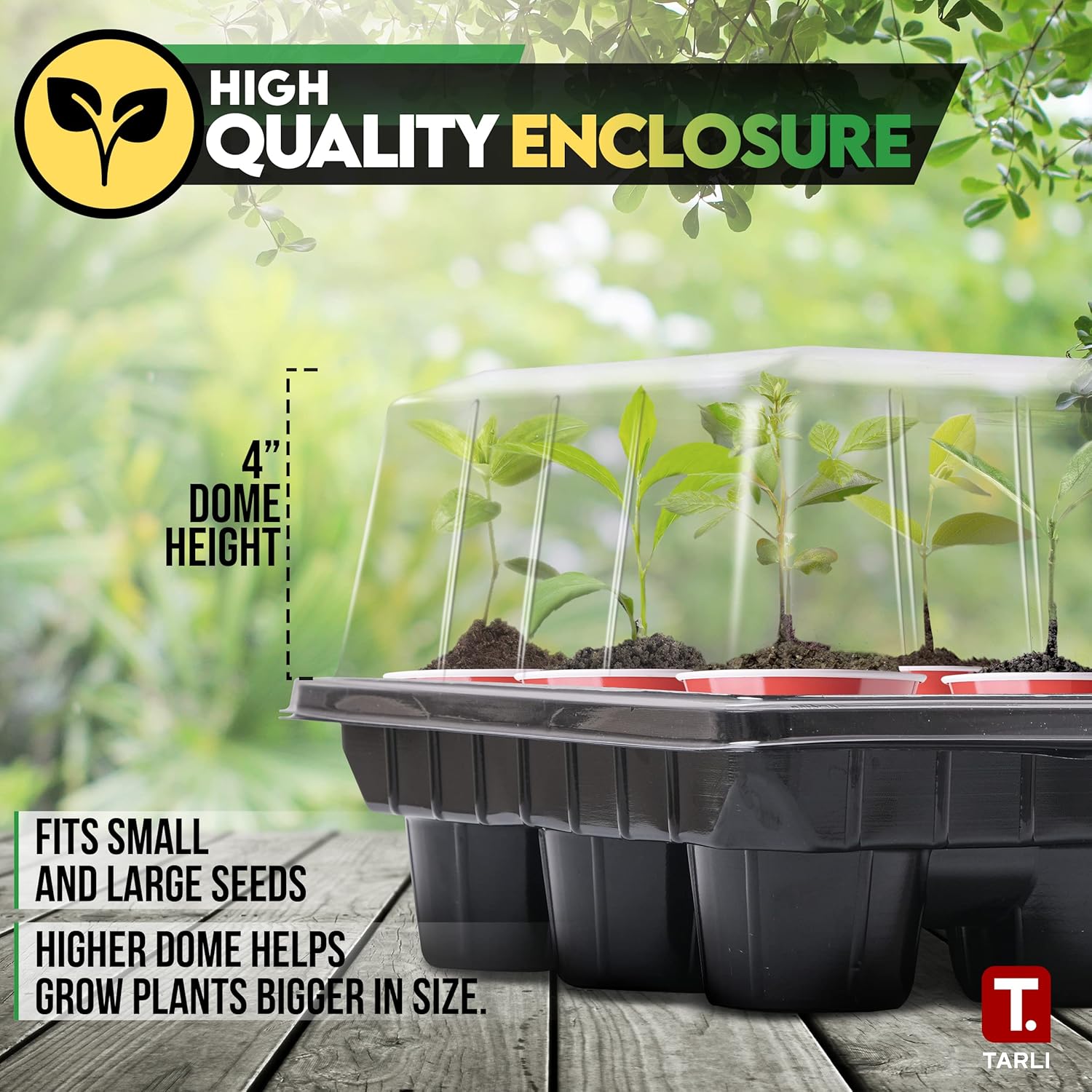 Tarli Germination Tray Uses Standard Plastic Cups - Great for All Plants and Easy to Remove and Transition from Box to Direct Sun (10 Pack) : Patio, Lawn & Garden