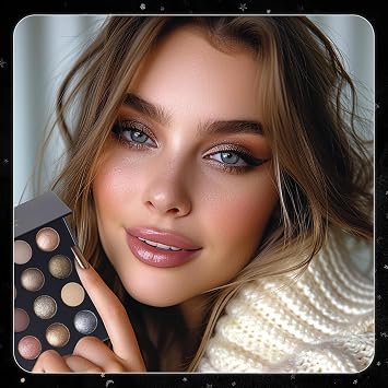 Baked Eyeshadow Makeup Palette - 16 Pigmented Soft Neutrals, Taupe Earth Tones & Smoky Shades with Glitter, Matte & Metallic Finishes, Long-Wear Blendable Eye Shadow Make Up Pallet for All Skin Tones