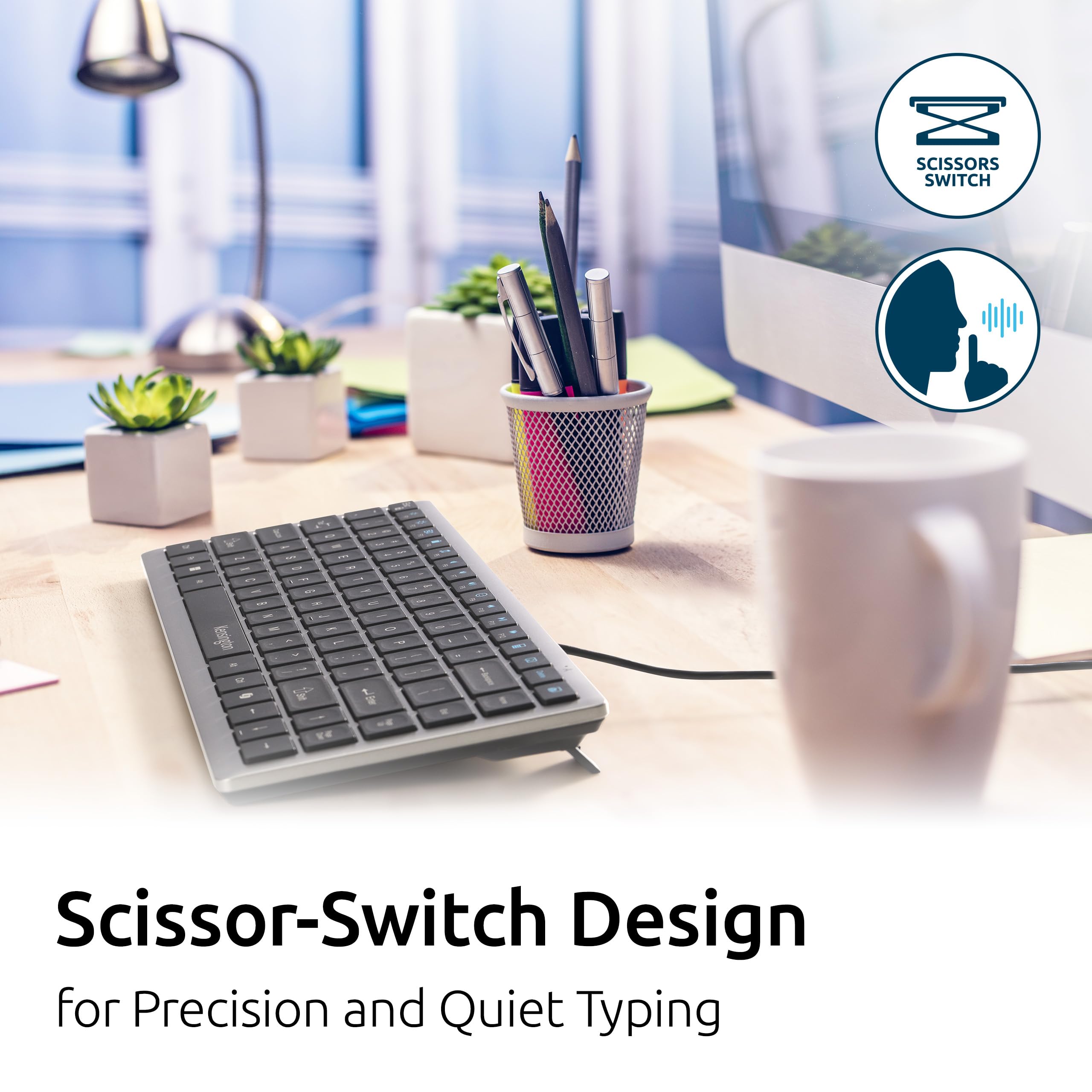 Amazon.com: Kensington KB415 USB-C Wired Compact Keyboard, Quiet