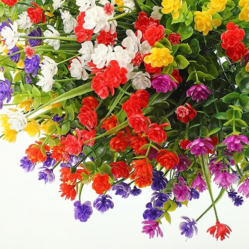 Miniatura 4 de WILLBOND Flores artificiales para exteriores, resistentes a los rayos UV, arbustos artificiales a granel para colgar jardineras, porche, ventana,