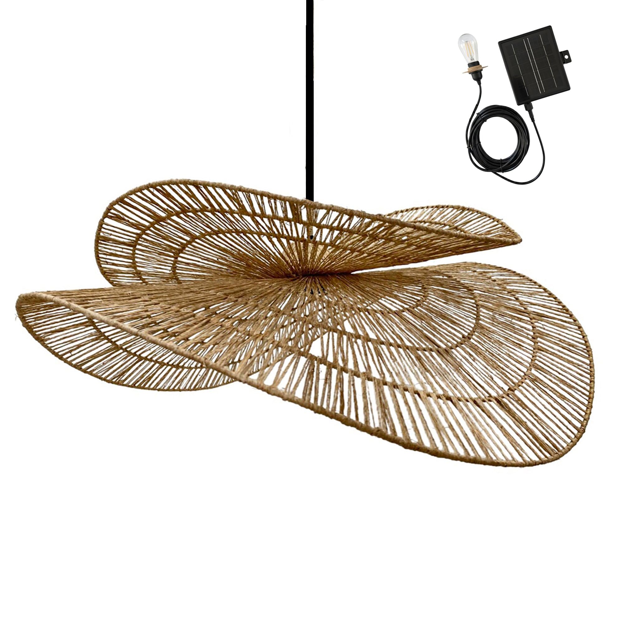 Suspension solaire SOLARA en jute pour illuminer vos soirées d'été au jardin