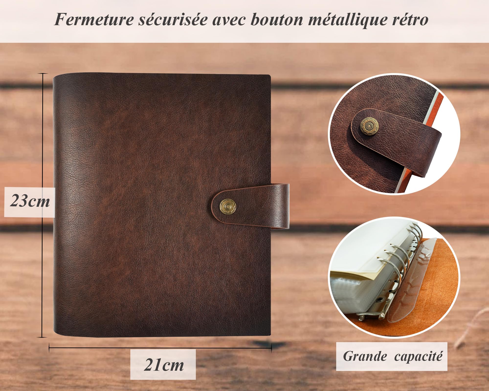 Album photo en cuir véritable, 10 x 15 cm, pour 300 photos, avec espace d'écriture de 40 feuilles à lettres, remise de diplôme, voyage, famille, mariage, remise de diplôme, bébé, album de