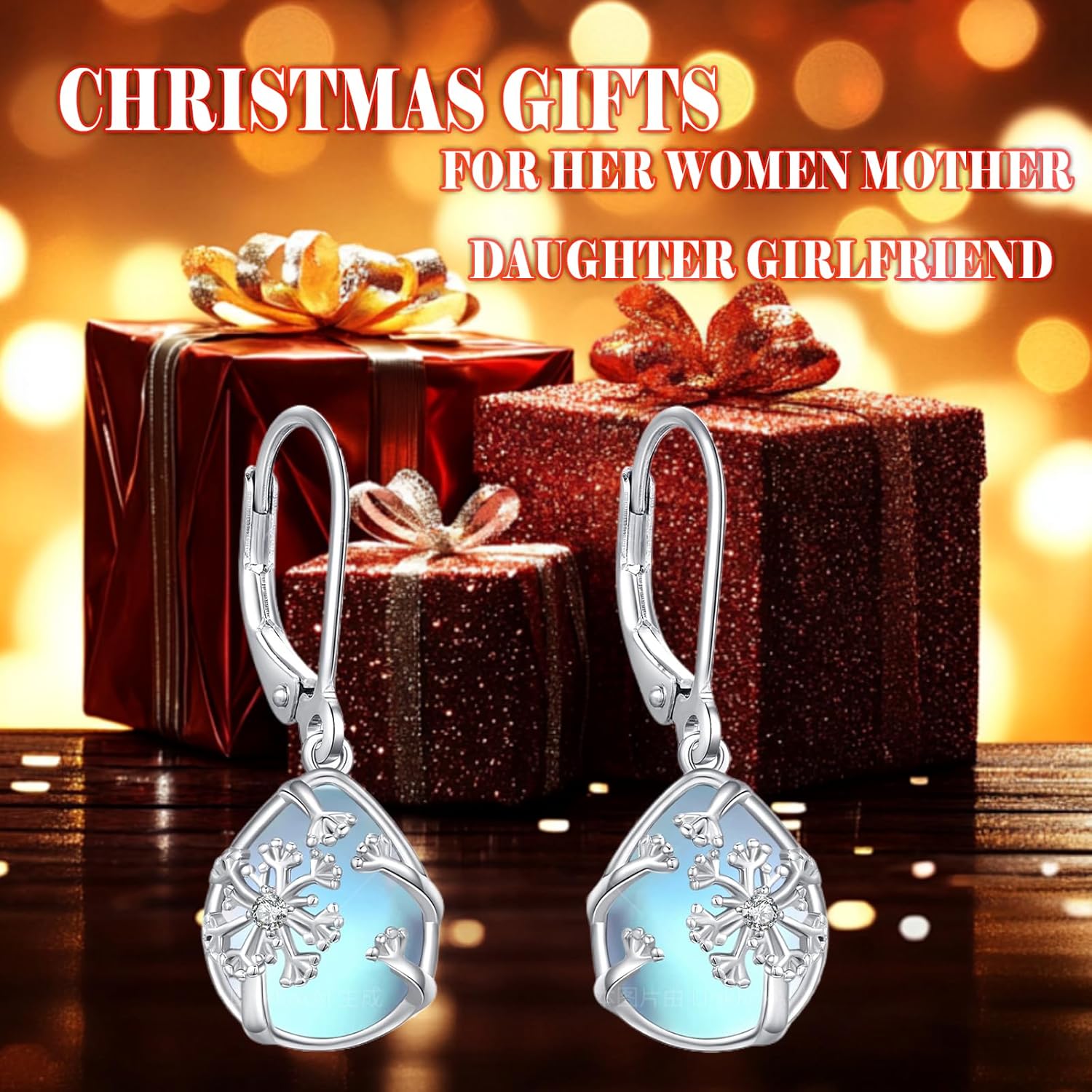 Dandelion Drop Earrings 925 Sterling Silver Moonstone Peridot Earrings Dangle Earrings Dandelion Jewelry Birthday Gifts for Women - Image 2