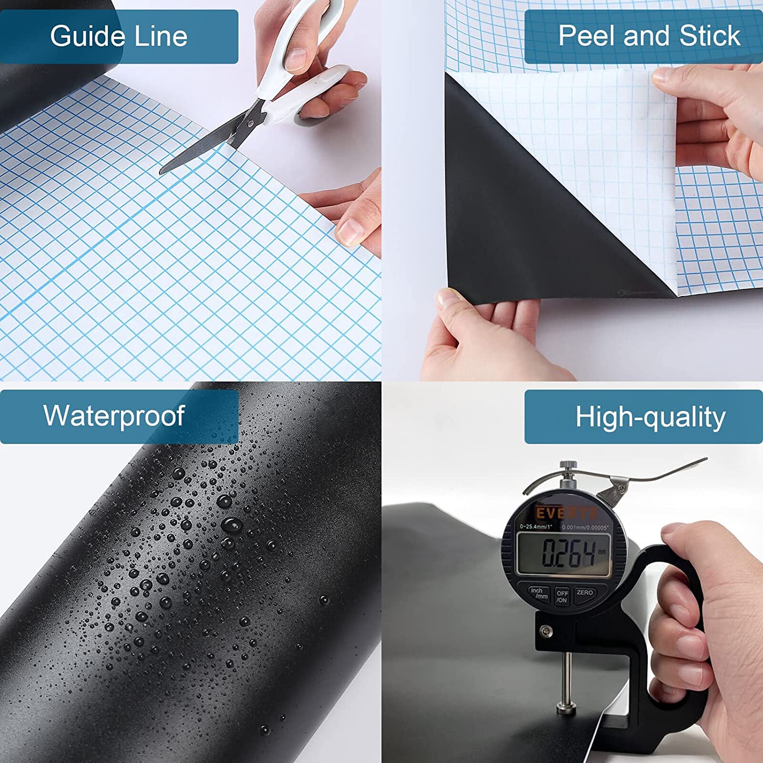 Pizarra Adhesiva Pared Papel Tapiz De Pizarra Para Despegar Y Pegar, 18 X  79 Pulgadas Pizarra Blanca Adhesiva, image size:1500x1500