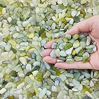 FANTIAN 2 lbs 3/8 Inch Jade Pebbles for Indoor Plants, Succulents Cactus Drainage, Decorative Rocks for Vases Landscaping Gardens