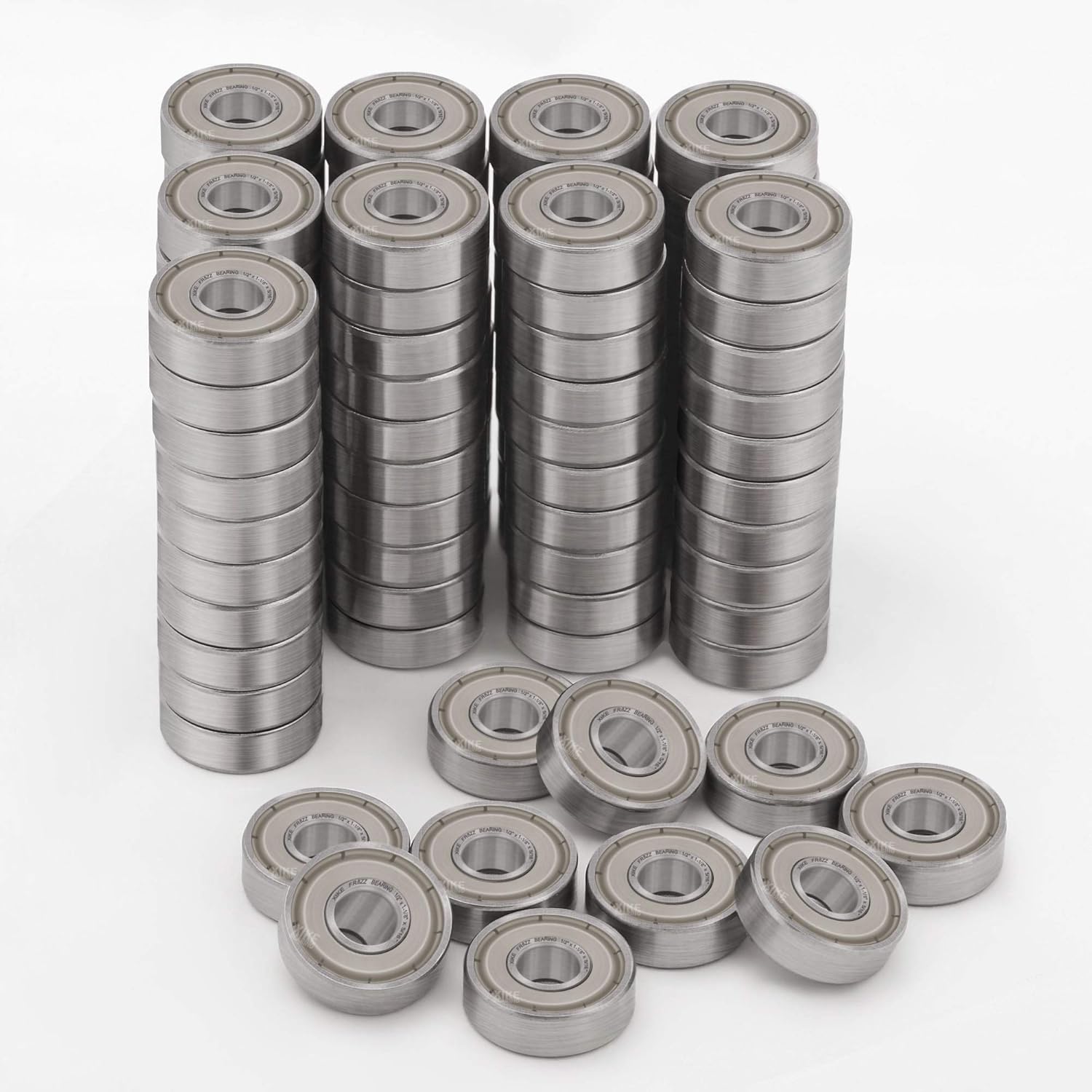 XiKe 100 Pack 608ZZ Bearings 8x22x7mm Double Metal Seals and ABEC-3 Precision Grade, Pre-Lubrication and Chrome Steel Deep Groove Ball Bearings.