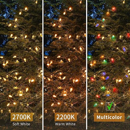 Miniatura 9 de KGC Bombillas LED C9 de repuesto de luces de Navidad, 0.6 W equivalentes a 7 W, blanco cálido 2200 K, sin vidrio inastillable e impermeable,