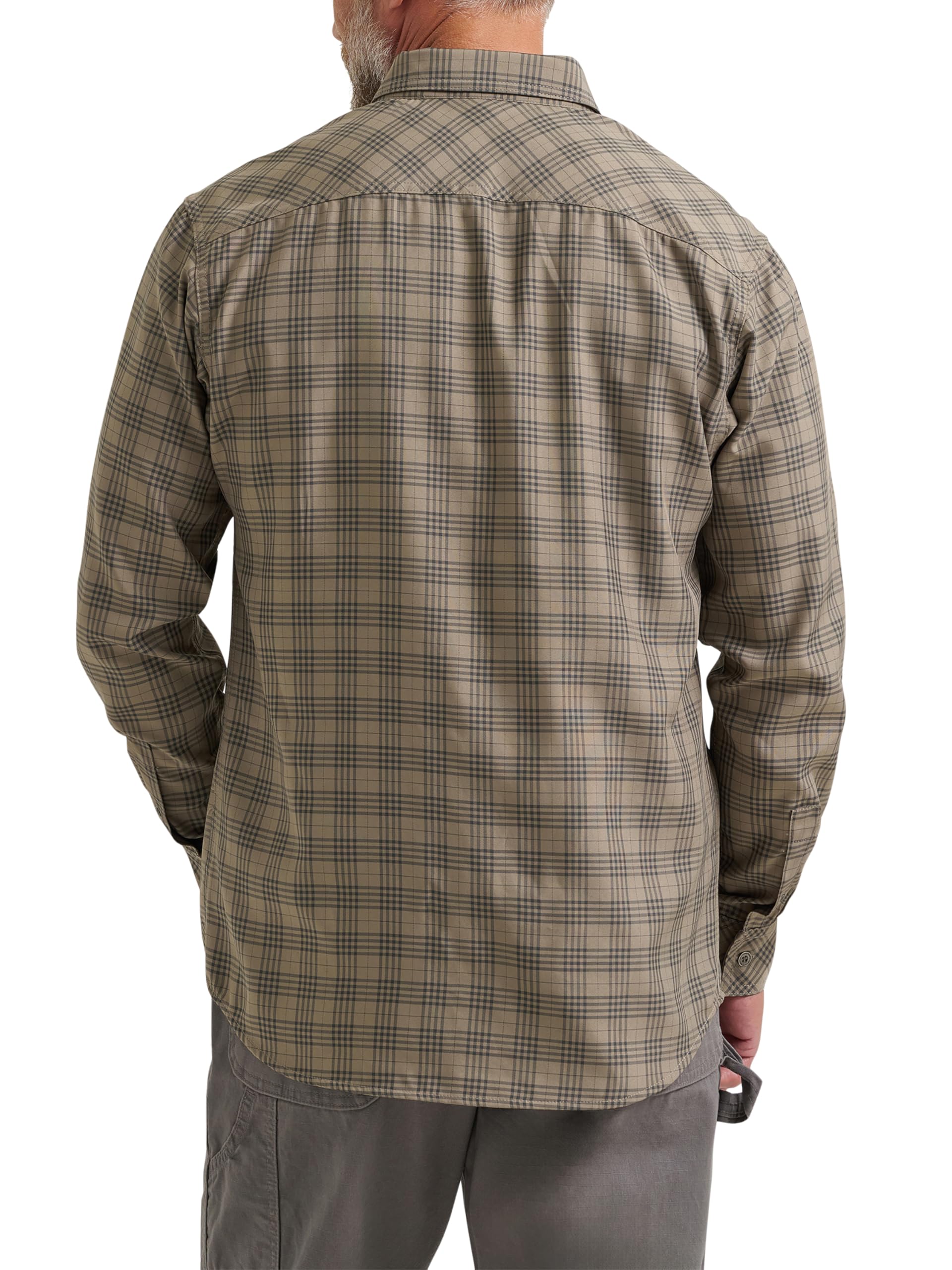 Wrangler Men's Long-Sleeve Technical Button-Down Work Shirt Camicia da Lavoro Tecnica abbottonata a Maniche Lunghe da Uomo Uomo