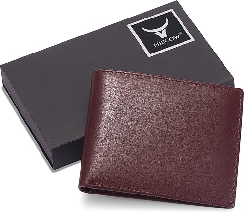 Miniatura 7 de Funda de piel para tarjetas de visita para hombres y mujeres, piel de becerro italiana, Piel de becerro Burdeos, Minimalista