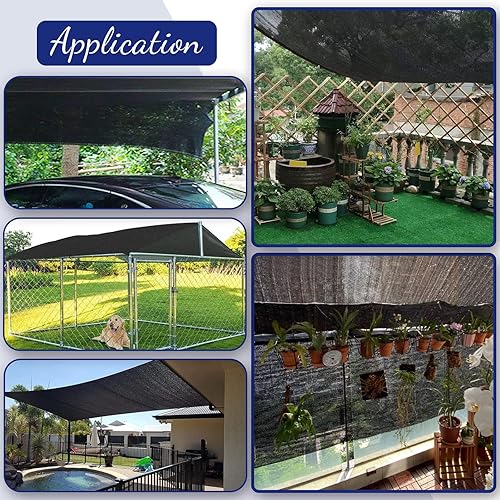 Miniatura 7 de Cool Area 60-70% paño de sombra solar, 10 pies x 20 pies, lona de malla con ojales, malla de malla para toldo, jardín, porche, invernadero,