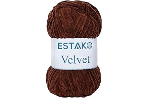Estako Velvet Chenille Super Bulky Yarn - Brown, 100 gr (132 yds)