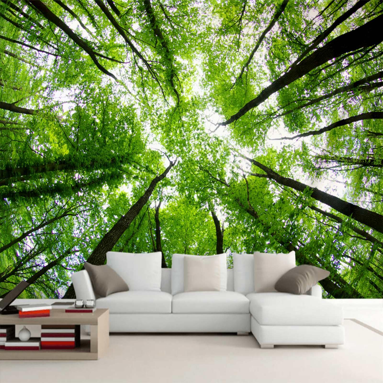 Arsey Green Tapestry Forest Sky Wall Tapestry Nature Landscape Large Ceiling Tapestries Aesthetic Wall Hanging Decor Bedroom Living Room