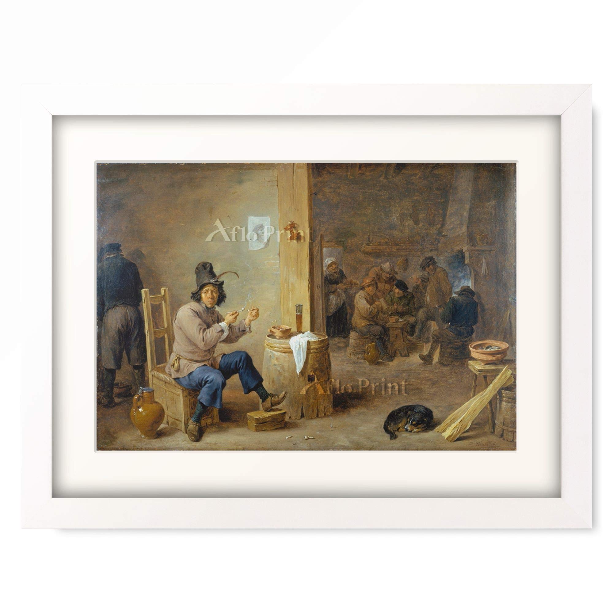 Amazon ダフィット テニールス 子 David Teniers De Jonge Smoker At An Inn About 1659 額装アート作品 アートワーク ポスター オンライン通販