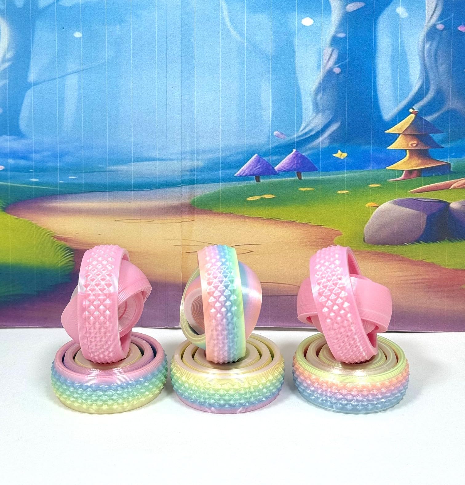 6 pcs Gyro Fidget Spinner - Stress Relief Fidget Toy - Stocking Stuffer - Assorted Colors Gyro Fidget Toy for Adults - Reduces Stress & Anxiety Toy-mac