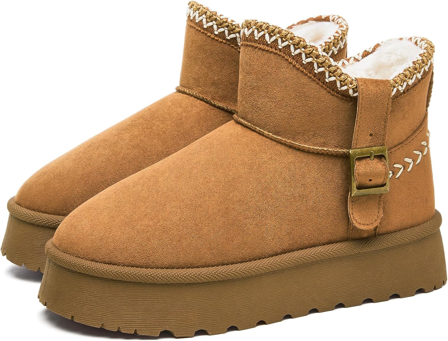 FINIWOR Snow Boots for Women Waterproof, Warm Fur Lined Mini Womens Boots Winter, Fall Ankle Boots Platform Non-slip