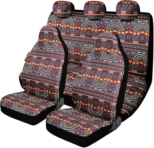 Miniatura 1 de P&J - Manta duradera para asiento de cubo para automóvil, diseño bohemio mágico, ajuste universal para autos, SUV, camionetas, furgonetas