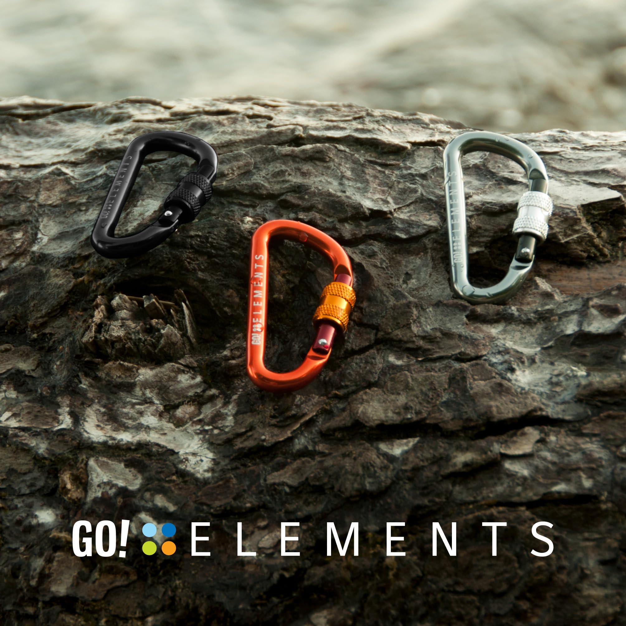 GO!elements Mini Mosquetón Micro 6 con tapón de Rosca, envase de 2 o 6 Unidades !