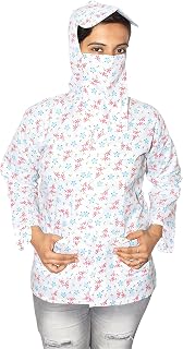 Goodluck Women's/Girl's Cotton Printed Summer Mask Suncoat | Helps to Protect From Sunrays, Dust Pollution, Sunburn, Tanni... Price In India