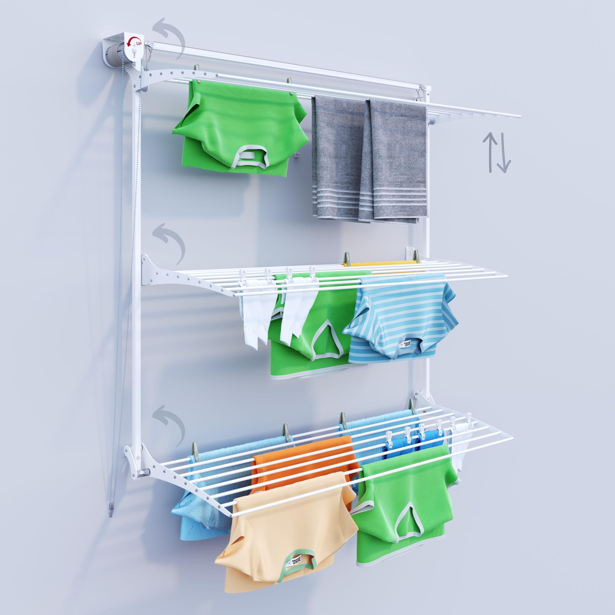 Foxydry Tower 152 Cm WhiteSpace-Saving Foldable Laundry Drying Rack With Sturdy Build & Large Hanging Area
