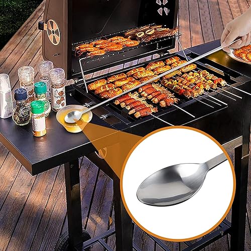 Miniatura 3 de Cuchara de agitación extensible de acero inoxidable, mango telescópico de 24.4 pulgadas de largo para suministros de barbacoa y vajilla