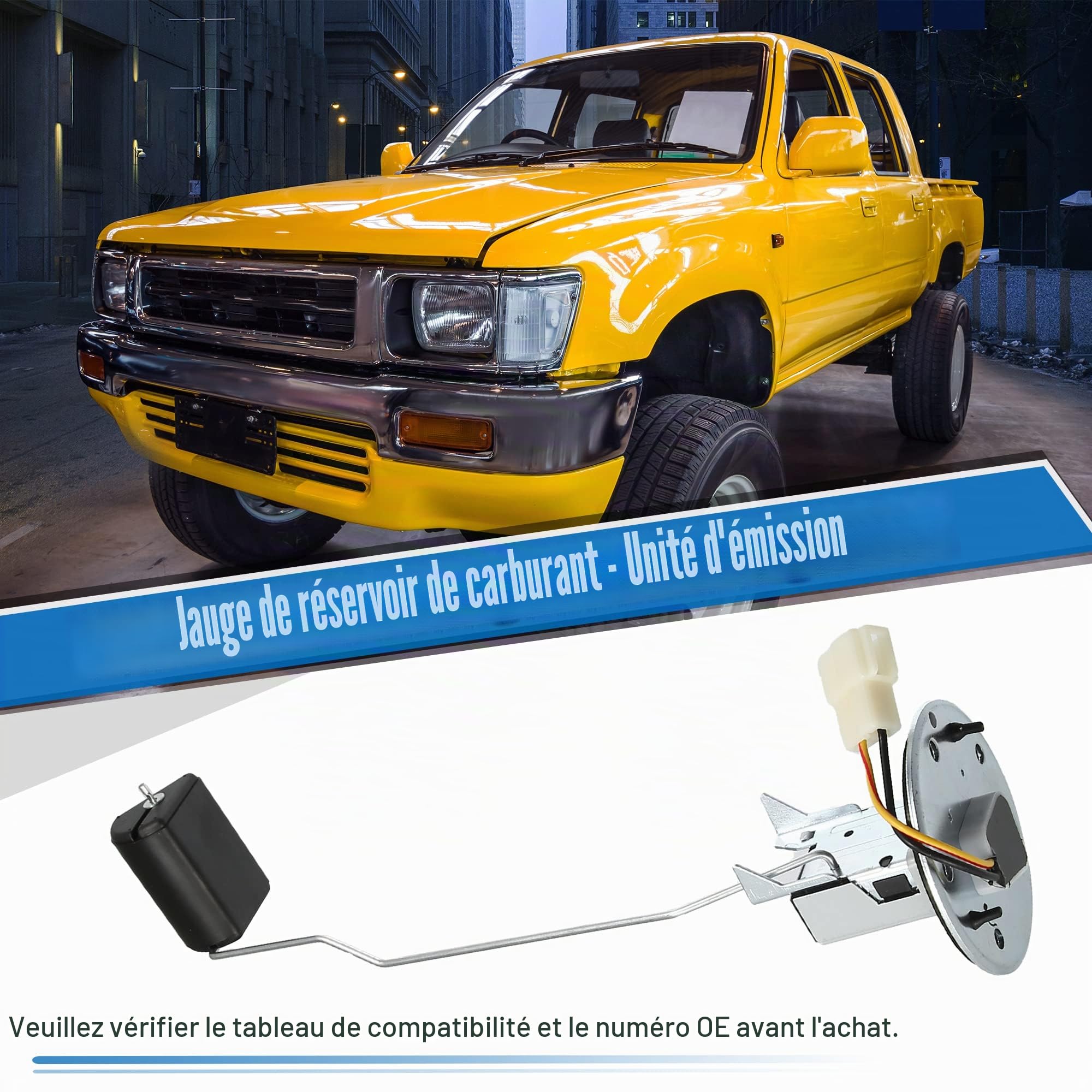 A ABSOPRO Capteur De Jauge De Carburant Pour Toyota Pickup 83-98 1PC | Couleur Argenté Noir, Matériel Métal Plastique, Dimension 30cm x 8cm, Numéro OE 83320-35120, Moteur 3.0L 2.4L